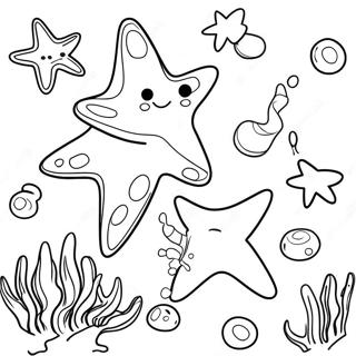 Colorful Starfish Underwater Scene Coloring Page 42175-9214