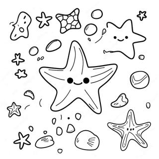 Colorful Starfish Underwater Scene Coloring Page 42175-9216