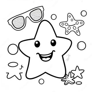 Happy Starfish With Sunglasses Coloring Page 42176-9217