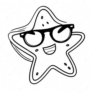 Happy Starfish With Sunglasses Coloring Page 42176-9219