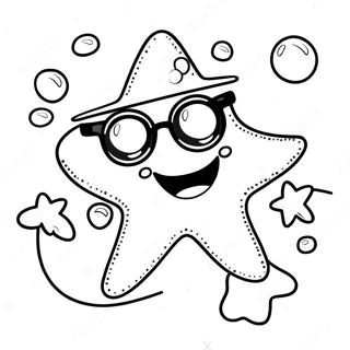 Happy Starfish With Sunglasses Coloring Page 42176-9220