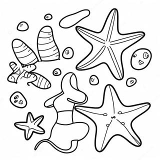 Starfish Family On The Beach Coloring Page 42178-9228