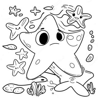 Playful Starfish In A Coral Reef Coloring Page 42179-9231