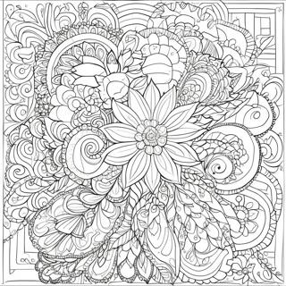 Intricate Mosaic Flower Coloring Page 42364-9257