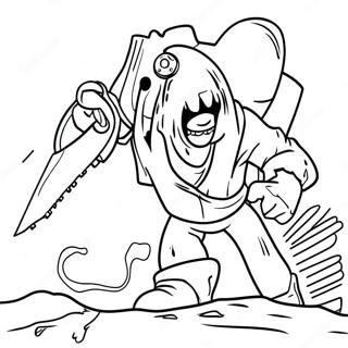 Chainsaw Man In Action Coloring Page 42728-9333