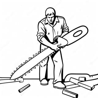 Chainsaw Man In Action Coloring Page 42728-9335