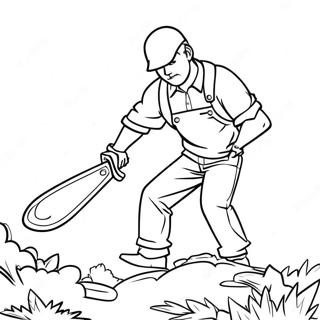 Chainsaw Man In Action Coloring Page 42728-9336