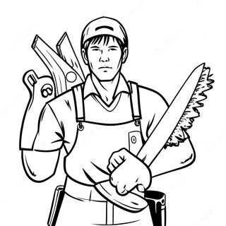 Chainsaw Man With Chainsaw Coloring Page 42732-9350