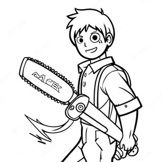 Chainsaw Man With Chainsaw Coloring Page 42732-9351