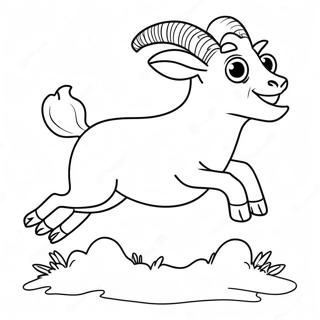 Funny Goat Jumping Coloring Page 42819-9357