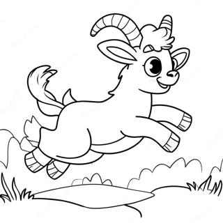 Funny Goat Jumping Coloring Page 42819-9358