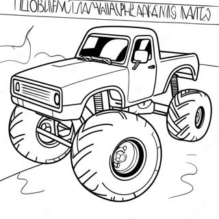Colorful Monster Truck Racing Coloring Page 4288 1044