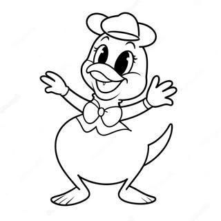 Daisy Duck In A Cheerful Pose Coloring Page 42914-9375