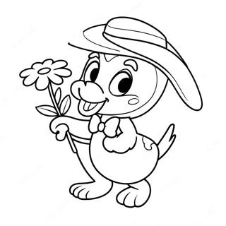 Daisy Duck With A Flower Bouquet Coloring Page 42915-9377