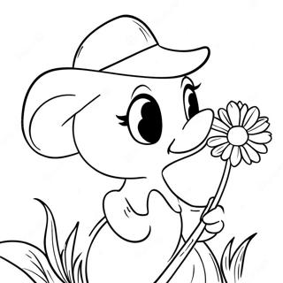 Daisy Duck With A Flower Bouquet Coloring Page 42915-9378