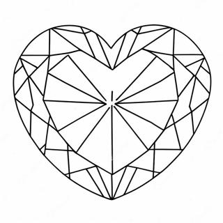 Shiny Heart Shaped Diamond Coloring Page 43007-9406