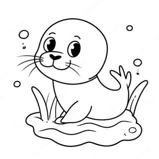 Playful Seal Splashing In Water Coloring Page 43550-9517