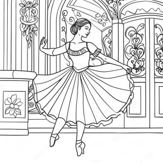 Ballet Dancer In Elegant Pose Coloring Page 43646-9533