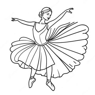 Ballet Dancer In Elegant Pose Coloring Page 43646-9534