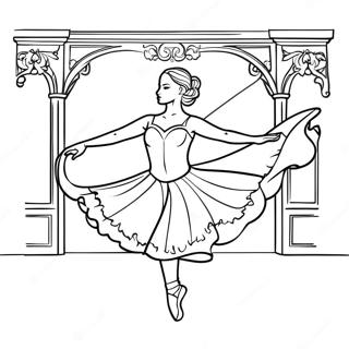 Ballet Dancer In Elegant Pose Coloring Page 43646-9535