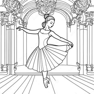 Ballet Dancer In Elegant Pose Coloring Page 43646-9536