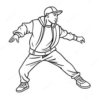 Hip Hop Dancer Performing Tricks Coloring Page 43647-9538