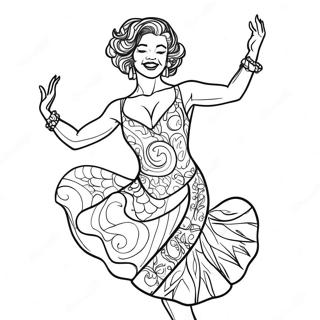 Jazz Dancer In Colorful Costume Coloring Page 43648-9541