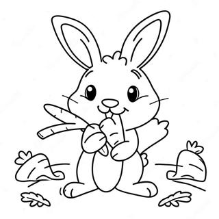 Playful Rabbit With Carrots Coloring Page 4377 48