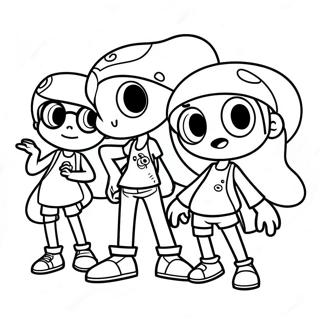 Splatoon Character Group Coloring Page 43906-9612