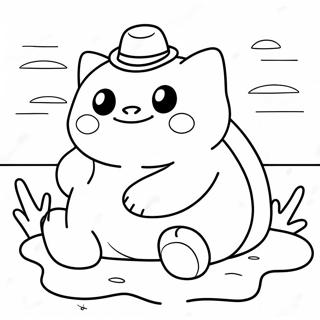 Snorlax Relaxing On A Beach Coloring Page 44353-9712