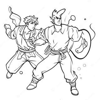 Dynamic Manga Action Scene Coloring Page 44614-9757