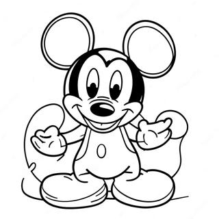 Mickey Mouse Happy Coloring Page 4465-1066