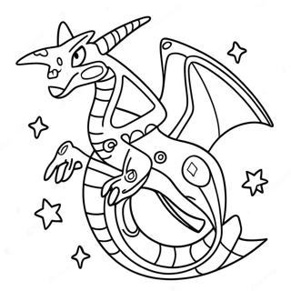 Rayquaza With Sparkling Stars Coloring Page 44887-9828