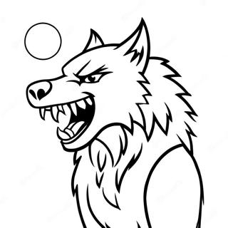 Ferocious Werewolf Howling At The Moon Coloring Page 44973-9834