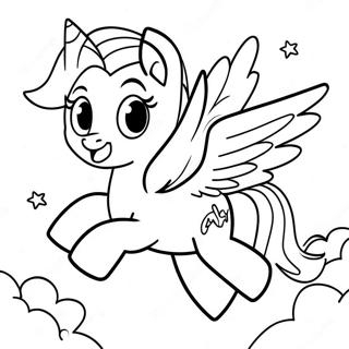 Rainbow Dash Flying In The Sky Coloring Page 4557-1207