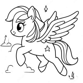 Rainbow Dash Flying In The Sky Coloring Page 4557-1208