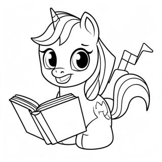 Twilight Sparkle Reading A Book Coloring Page 4558-1357