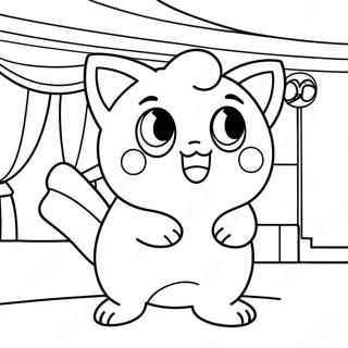 Jigglypuff Singing On Stage Coloring Page 45662-9993