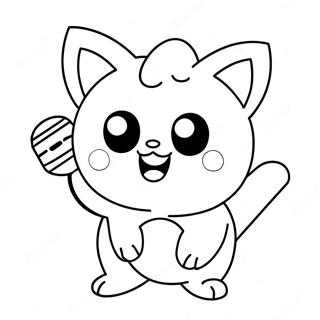 Jigglypuff With A Microphone Coloring Page 45663-9998