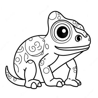 Happy Chameleon With Big Eyes Coloring Page 45941-10057