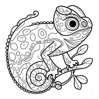 Happy Chameleon With Big Eyes Coloring Page 45941-10058