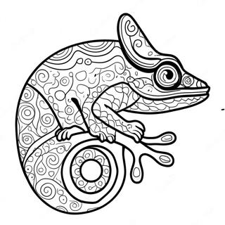 Charming Chameleon With A Flower Coloring Page 45943-10067