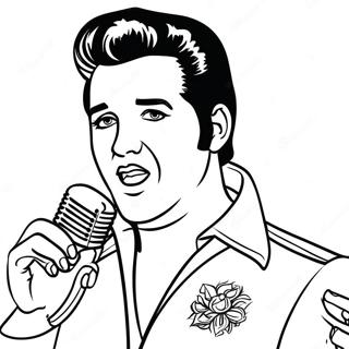 Elvis Singing In A Jumpsuit Coloring Page 46030-10073