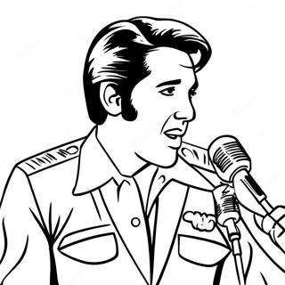 Elvis Singing In A Jumpsuit Coloring Page 46030-10074