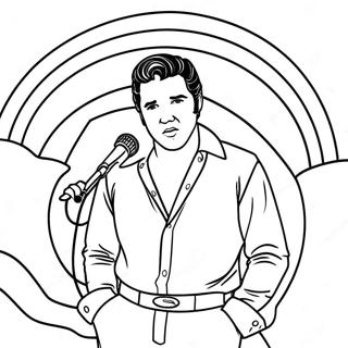 Elvis Singing In A Jumpsuit Coloring Page 46030-10075