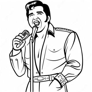 Elvis Singing In A Jumpsuit Coloring Page 46030-10076