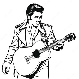 Elvis Playing Guitar Coloring Page 46031-10077