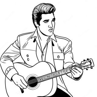 Elvis Playing Guitar Coloring Page 46031-10078