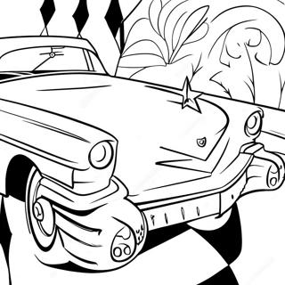 Elvis In A Classic Cadillac Coloring Page 46034-10090