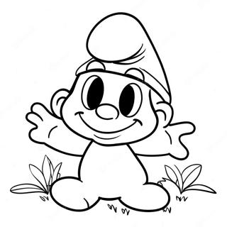 Happy Smurf Coloring Page 46122-10098